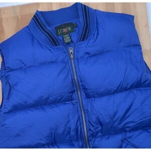 1990's J.Crew Outfitters Vintage Goose Down Puffer Vest Blue Large 550 Fill VTG